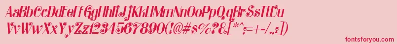 KatarinaItalic Font – Red Fonts on Pink Background