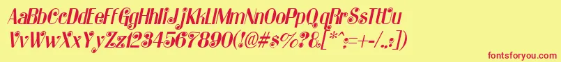 KatarinaItalic Font – Red Fonts on Yellow Background