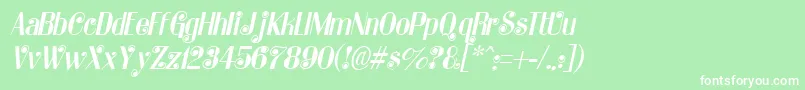 KatarinaItalic Font – White Fonts on Green Background