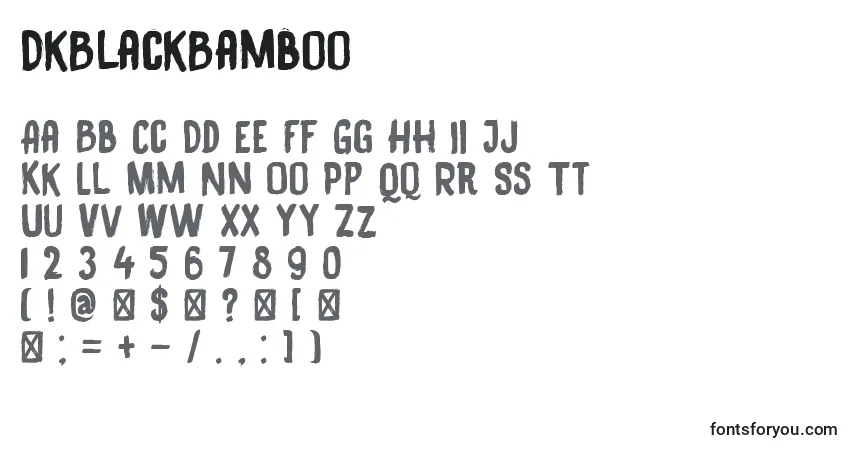 Czcionka DkBlackBamboo – alfabet, cyfry, specjalne znaki