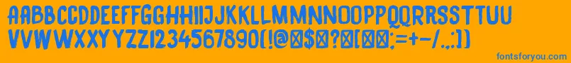 DkBlackBamboo Font – Blue Fonts on Orange Background