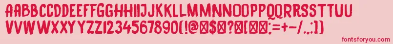 DkBlackBamboo Font – Red Fonts on Pink Background