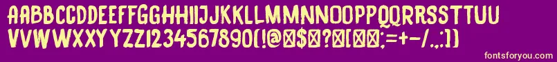 DkBlackBamboo Font – Yellow Fonts on Purple Background