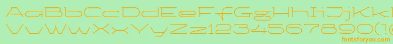 フォントKetosaglt – オレンジの文字が緑の背景にあります。