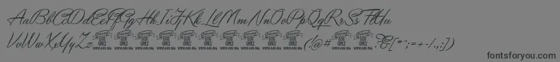 YaquotescriptPersonaluse-Schriftart – Schwarze Schriften auf grauem Hintergrund