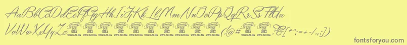 Police YaquotescriptPersonaluse – polices grises sur fond jaune