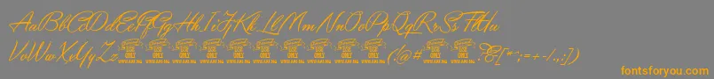 YaquotescriptPersonaluse Font – Orange Fonts on Gray Background