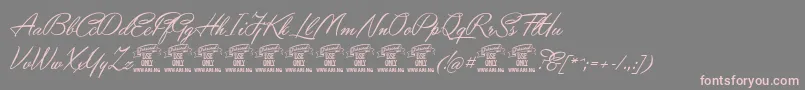 YaquotescriptPersonaluse-Schriftart – Rosa Schriften auf grauem Hintergrund