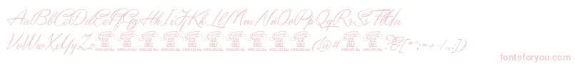 Police YaquotescriptPersonaluse – polices roses sur fond blanc