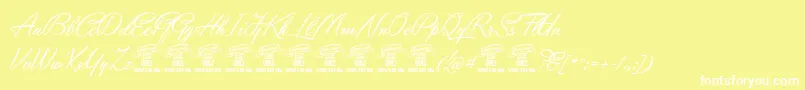 YaquotescriptPersonaluse Font – White Fonts on Yellow Background