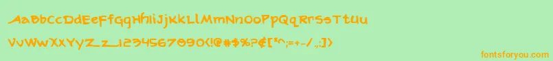 ArilonBold-Schriftart – Orangefarbene Schriften auf grünem Hintergrund