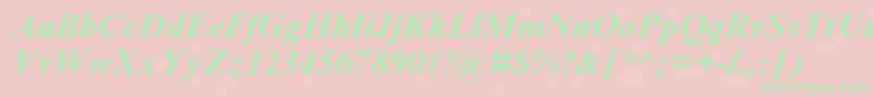 フォントTimesbi2 – ピンクの背景に緑の文字