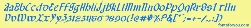 Valeriusi Font – Blue Fonts on Yellow Background