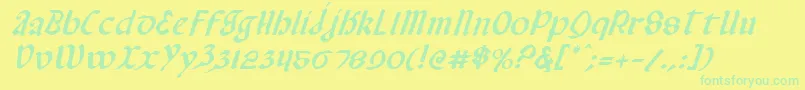 Czcionka Valeriusi – zielone czcionki na żółtym tle
