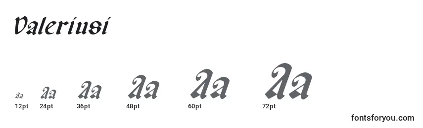Valeriusi Font Sizes