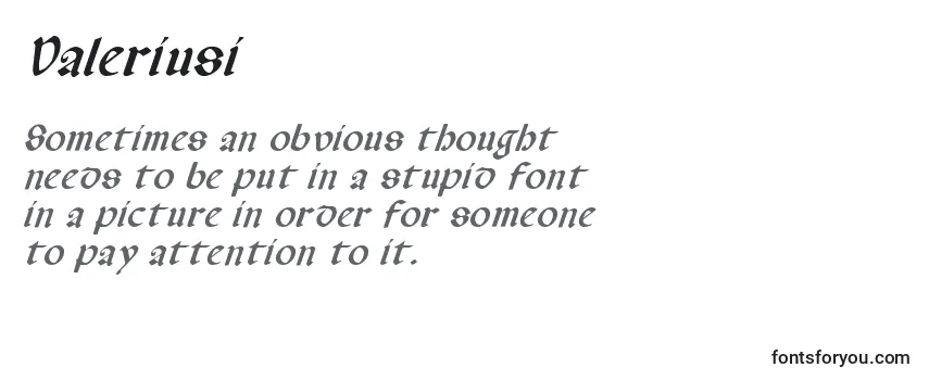 Review of the Valeriusi Font