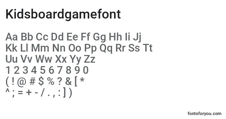 Czcionka Kidsboardgamefont – alfabet, cyfry, specjalne znaki