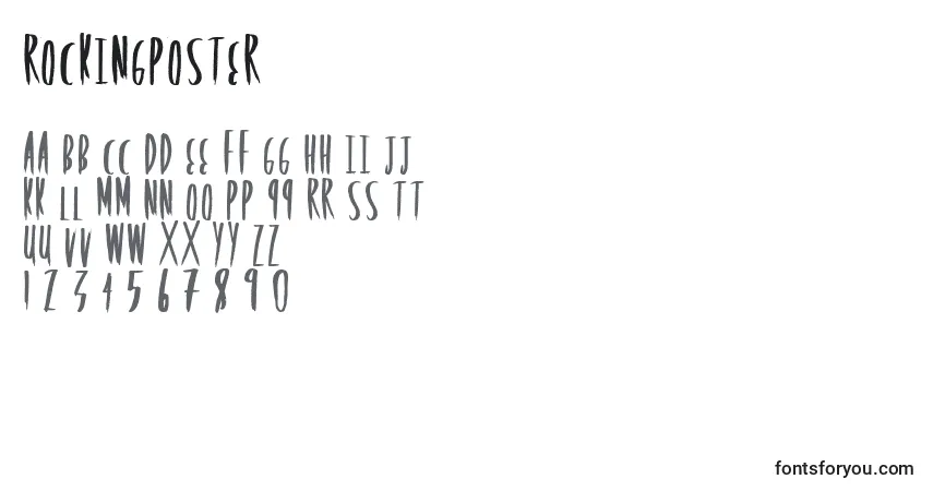 Czcionka Rockingposter – alfabet, cyfry, specjalne znaki