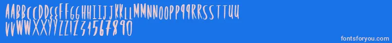 Rockingposter Font – Pink Fonts on Blue Background
