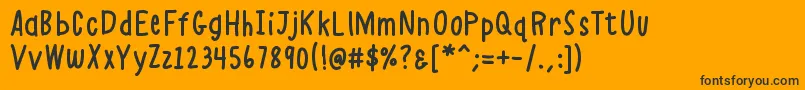Fonte K26alphacasual – fontes pretas em um fundo laranja