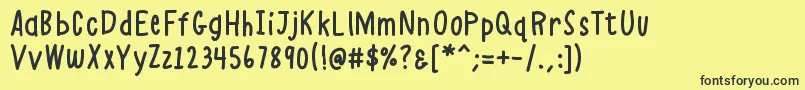 K26alphacasual Font – Black Fonts on Yellow Background