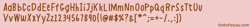 Шрифт K26alphacasual – коричневые шрифты на розовом фоне