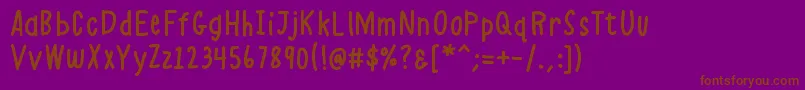 Fonte K26alphacasual – fontes marrons em um fundo roxo