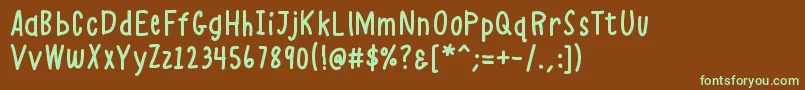 K26alphacasual-Schriftart – Grüne Schriften auf braunem Hintergrund