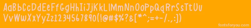 Czcionka K26alphacasual – różowe czcionki na pomarańczowym tle