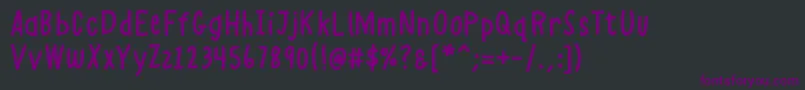 Fonte K26alphacasual – fontes roxas em um fundo preto