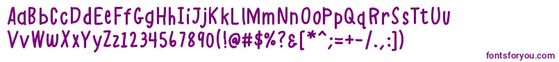 K26alphacasual Font – Purple Fonts on White Background