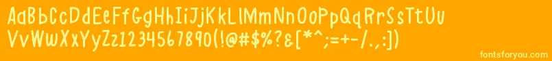 K26alphacasual Font – Yellow Fonts on Orange Background