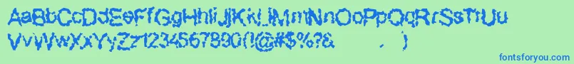 Superbeast Font – Blue Fonts on Green Background