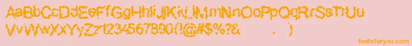 Superbeast-Schriftart – Orangefarbene Schriften auf rosa Hintergrund