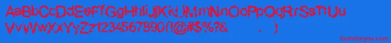 Superbeast Font – Red Fonts on Blue Background