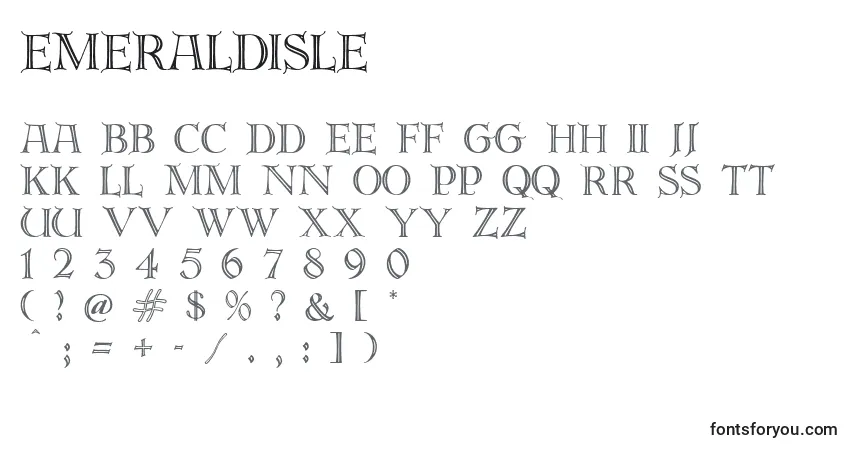 A fonte EmeraldIsle – alfabeto, números, caracteres especiais