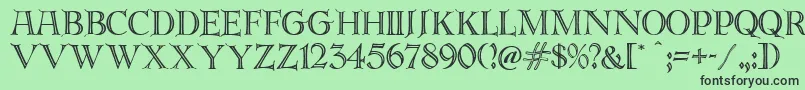 フォントEmeraldIsle – 緑の背景に黒い文字