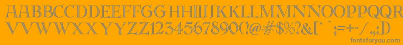 EmeraldIsle-Schriftart – Graue Schriften auf orangefarbenem Hintergrund