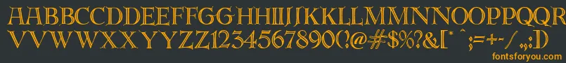 フォントEmeraldIsle – 黒い背景にオレンジの文字