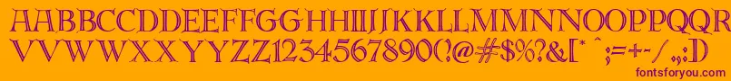 EmeraldIsle-Schriftart – Violette Schriften auf orangefarbenem Hintergrund