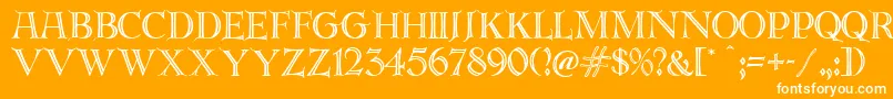 EmeraldIsle-Schriftart – Weiße Schriften auf orangefarbenem Hintergrund