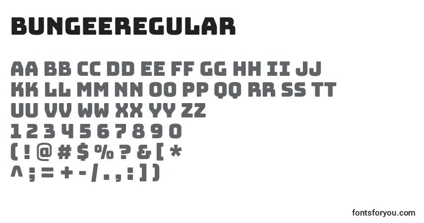 Fuente BungeeRegular - alfabeto, números, caracteres especiales