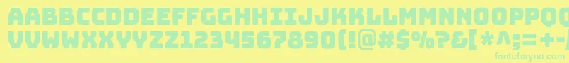 Fonte BungeeRegular – fontes verdes em um fundo amarelo