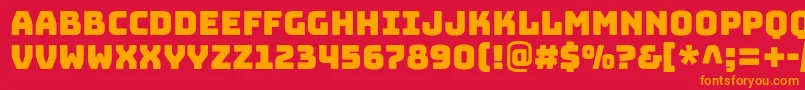 Weitere Informationen zur BungeeRegular-Schriftart BungeeRegular-Schriftart – Orangefarbene Schriften auf rotem Hintergrund