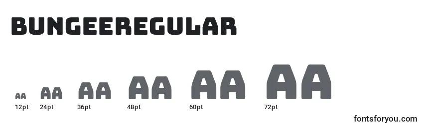 Размеры шрифта BungeeRegular