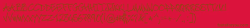 Czcionka PoscaMadThrasherz – brązowe czcionki na czerwonym tle