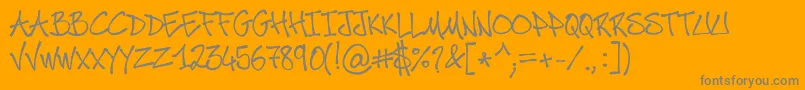 PoscaMadThrasherz Font – Gray Fonts on Orange Background
