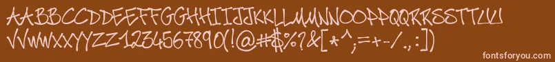More about PoscaMadThrasherz Font PoscaMadThrasherz Font – Pink Fonts on Brown Background