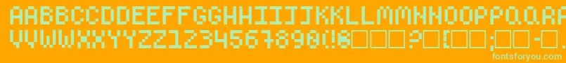 フォントClassOf74 – オレンジの背景に緑のフォント