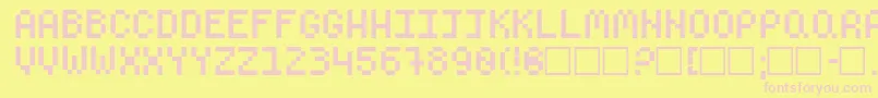 ClassOf74 Font – Pink Fonts on Yellow Background